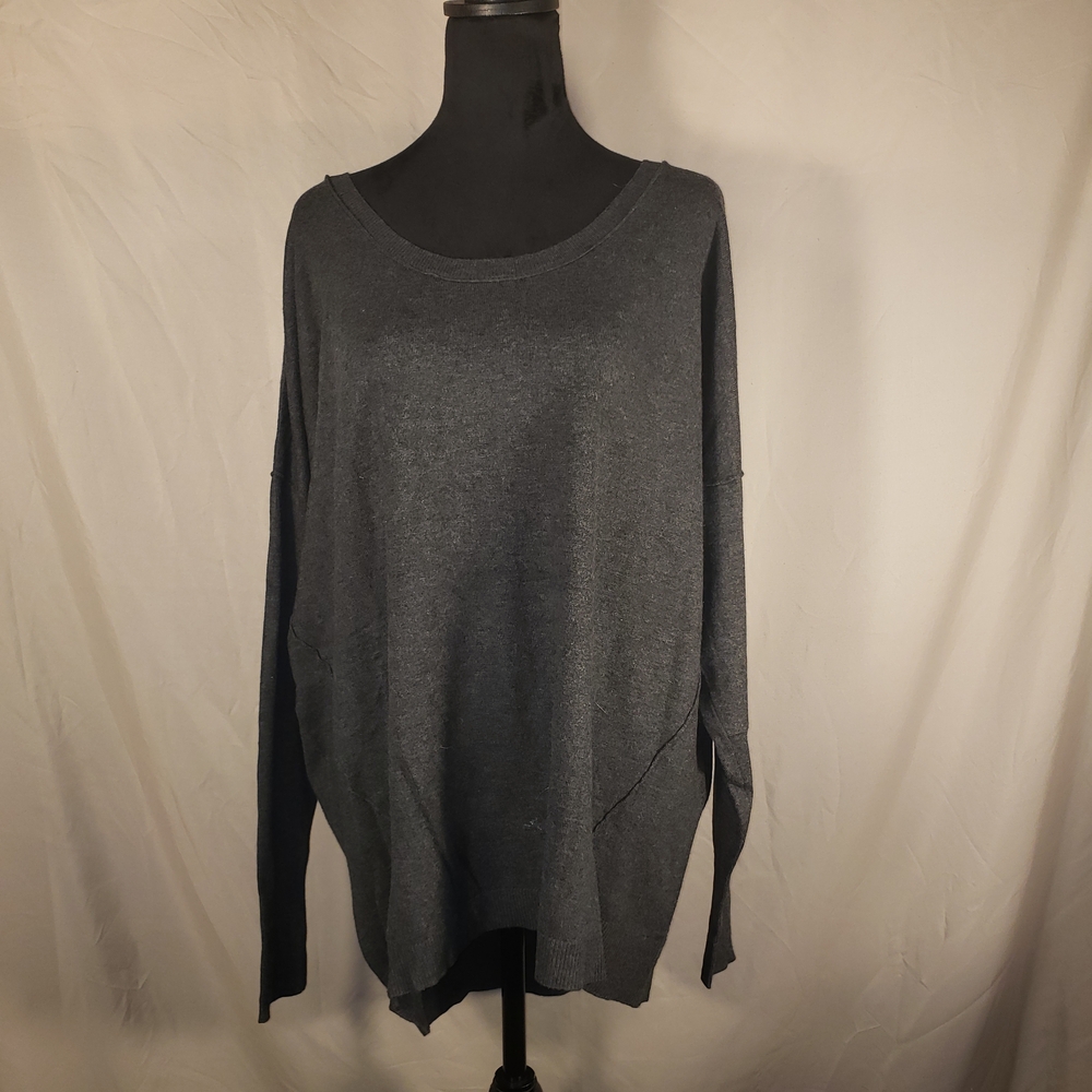 Lane Bryant Dark Gray Sweater Tunic With Side Slits - 18/20